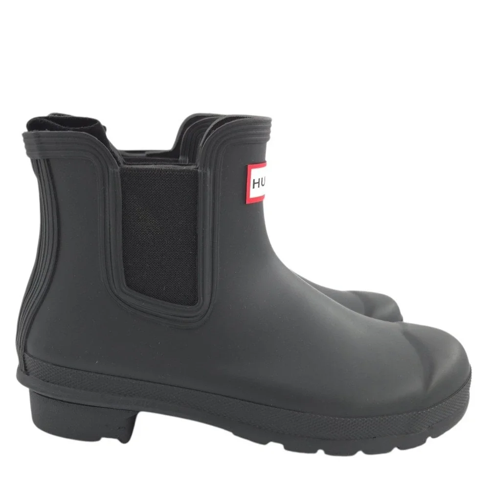 Hunter Original Chelsea Rain Boot Women 6 Black Waterproof Rubber WFS2078RMA NEW